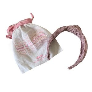 Dew Edit Lace Top Knot Winter Casual Chic Head Band Mauve Purple Pink w/ Knot